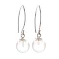 Crystal Love,'Clear Quartz Bead Sterling Silver Dangle Earrings'