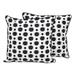 Spherical Delight,'2 Handmade Black and White Dotted Cotton Cushion Covers'