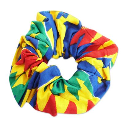 Kente Soul,'Traditional Kente Cotton Scrunchie Crafted in Ghana'