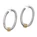 Brass Ring,'Sterling Silver Half Hoop Earrings with Brass Ring Detail'