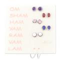 Precious Auras,'Set of 7 Polished Sterling Silver Earrings with Gemstones'