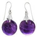 Moon of Mysticism,'Amethyst Sphere Earrings India Artisan Jewelry'