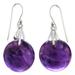 Moon of Mysticism,'Amethyst Sphere Earrings India Artisan Jewelry'