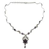 Amethyst flower necklace, 'Blossoming Love'