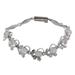 Misty Affair,'Floral Sterling Silver Link Moonstone Bracelet '