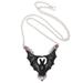 Midnight Bat,'Horn Amethyst Garnet & Sterling Silver Bat Pendant Necklace'