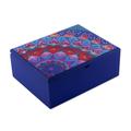 Blue Delight,'Decoupage Wood Tea Box in Blue from Costa Rica'