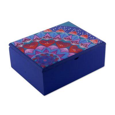 Blue Delight,'Decoupage Wood Tea Box in Blue from ...