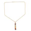 Chakra Stones,'Gold-Plated Multi-Gemstone Pendant Necklace from India'