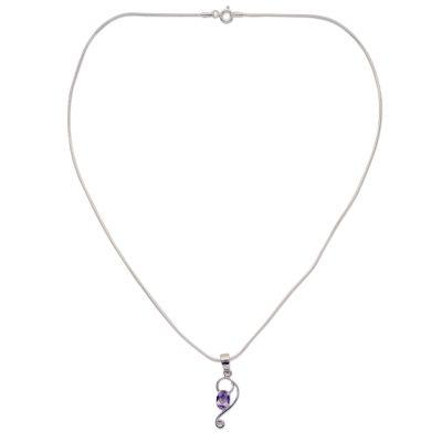 'Spiritual Love' - Amethyst Jewelry Necklace with Sterling Silver