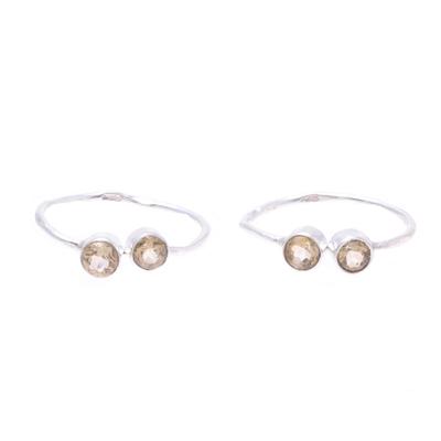 Twin Elegance,'Sparkling Citrine Toe Rings Crafted...