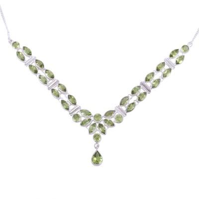 Evening in Delhi,'Peridot Pendant Necklace with 17 Carats of Gemstones'