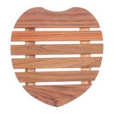 'Heart-Shaped Teak Wood Pot Stand Handcrafted in Thailand'