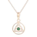 Celtic Green,'Indian Aventurine and Sterling Silver Pendant Necklace'