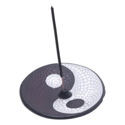 Yin Yang,'Yin Yang Ceramic Incense Holder Hand-painted in Indonesia'