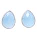 Mystic Tears,'Teardrop Chalcedony Button Earrings from India'