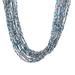 Trendy Mist,'Handcrafted Grey and Turquoise Glass Beaded Long Necklace'