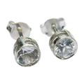 Sparkling Light,'Brazilian White Topaz and Silver Petite Stud Earrings'