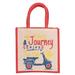 Life Is a Journey,'Jute and Cotton Blend Tote Bag Hand Crafted in India'