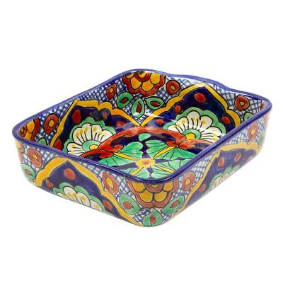 Hidalgo Fiesta,'Talavera-Style Ceramic Casserole Dish (47 Ounce)'
