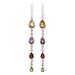 'Multi-Gem Citrine Amethyst Garnet and Peridot Earrings'