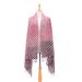 Dusty Rose Dots,'Fringed Batik Cotton and Rayon Blended Shawl'