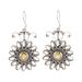 Floral Games,'Sterling Silver and Citrine Dangle Earrings'