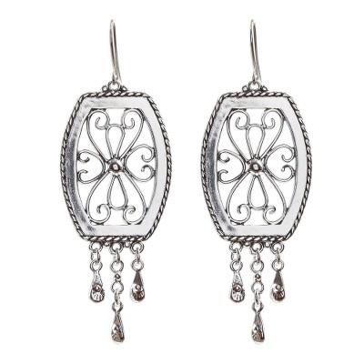Eden's Gate,'Ornate Sterling Silver Dangle Earrings'