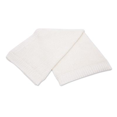 White Comfort,'White All-Cotton Shaker Knit Throw ...