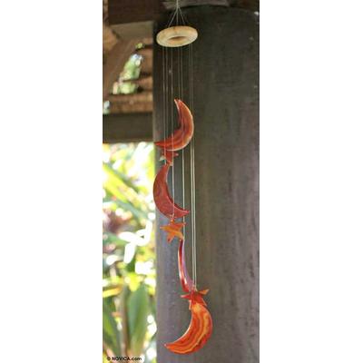 Wind chimes, 'Moon and Stars' - Unique Agate Wind ...
