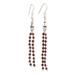 Devotion Beads,'Sterling Silver Beaded Waterfall Earrings with Garnet Jewels'