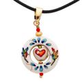 Affection Wreath,'Howlite Pendant Necklace with Hand-Painted Details'