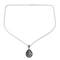 Harmonious Blessing,'Sterling Silver Pendant Necklace with Rainbow Moonstone'