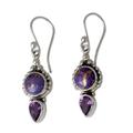 Amethyst dangle earrings, 'Vision in Purple'