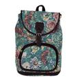 Garden of Beauty,'Leather and Cotton Floral-Motif Backpack'