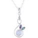 Spring Beauty,'Rainbow Moonstone Blue Topaz Amethyst Pendant Necklace'