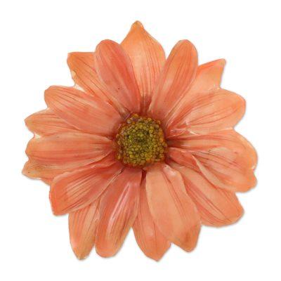 Let It Bloom in Peach,'Natural Aster Flower Brooch...