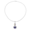 Starlit Sky,'Citrine and Lapis Lazuli Sterling Silver Pendant Necklace'