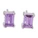 Purple Baroness,'High-Polished Baguette-Shaped Amethyst Stud Earrings'