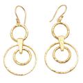 '18k Gold-Plated Dangle Earrings with Circles from Bali'