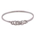 Irish Knot,'Knot Pattern Sterling Silver Bangle Bracelet from Mexico'