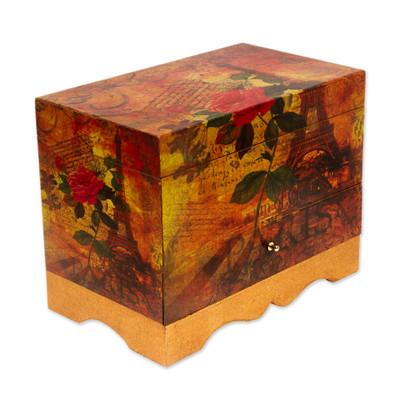 Thoughts of Paris,'Handcrafted Paris Theme Decoupage Jewelry Box with Drawer'