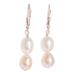 Pink and White,'Earrings with Cultured Pearl and 925 Silver'