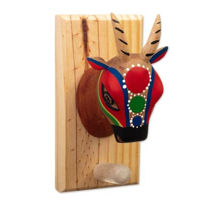 Tropical Horns,'Handcrafted Goat Cedar Wood Coat Rack from Colombia'