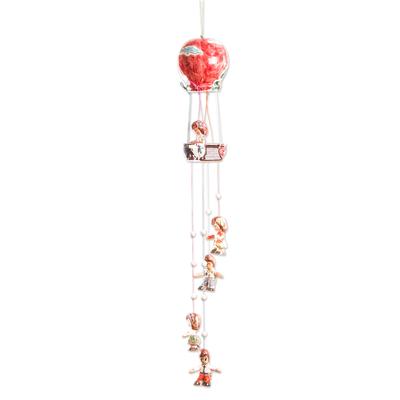 Balloon Ride,'Hand Painted Ceramic Hot Air Balloon Wind Chime'