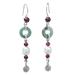 'Clouds of Pearl' - Handcrafted Jade and Pearl Dangle Earrings