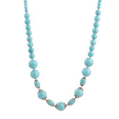 Cloudless,'Handmade Calcite and Sterling Silver Beaded Necklace'