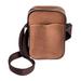 Salvadoran Saddle Brown,'Brown Leather Unisex Shoulder Bag'