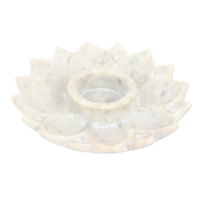 Lotus Glory,'Hand Carved Soapstone Tealight Holder'