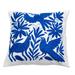 Tenango in Blue,'Blue Embroidered Mexican Manta Throw Pillow Cushion Cover'